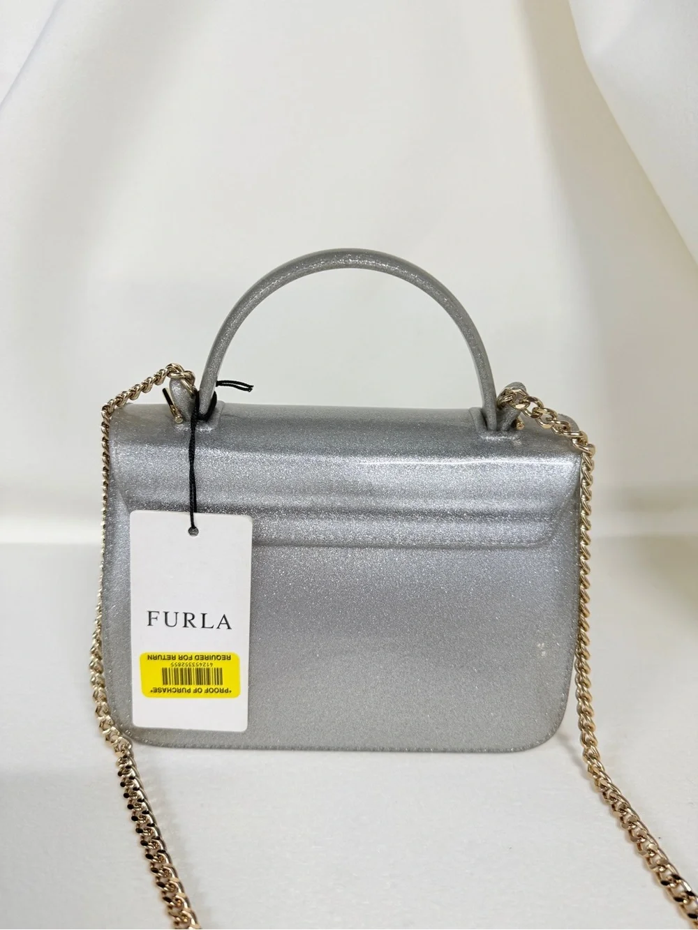 Furla Candy Meringa Mini Crossbody Bag In Silver